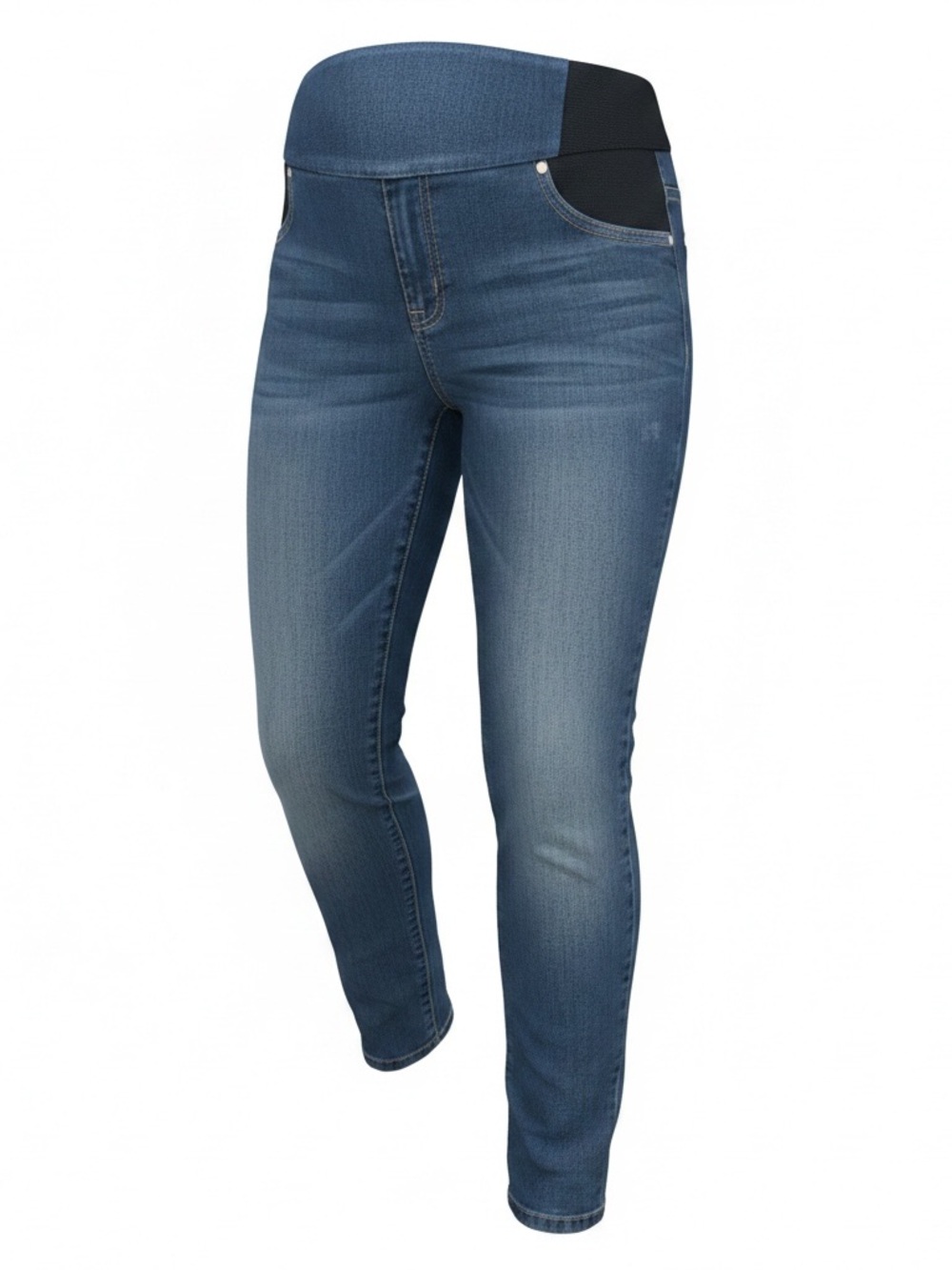 Isabel Maternity by Ingrid & Isabel Blue Jeggings with Black Waist Panel 6/28R